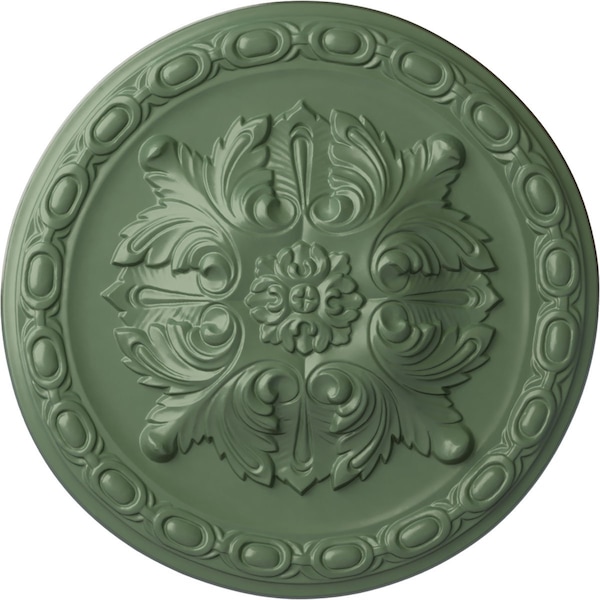 Ekena Millwork Stockport Ceiling Medallion, Hand-Painted Athenian Green, 11 3/4"OD x 3/8"P CM12STAGF - main